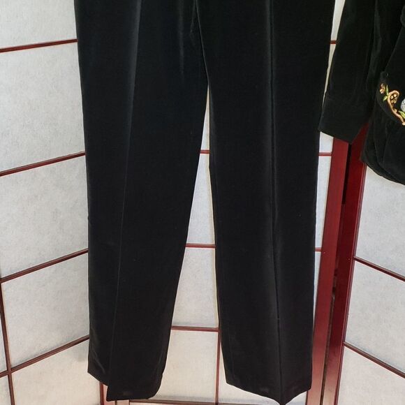 Maximum Imports Velvety Soft Black Embroidered Floral Pants & Jacket Set - Picture 10 of 16